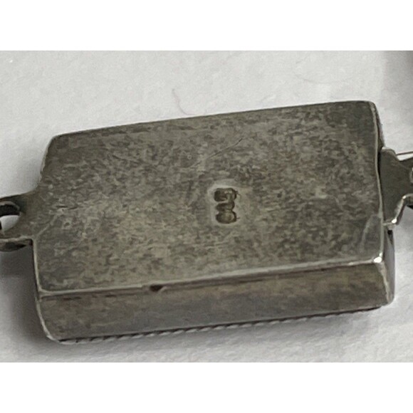 Vintage 925 Sterling Silver Black Lava Basalt Rock Necklace 18” - Picture 4 of 6